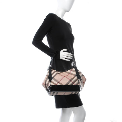 Burberry Patent Nova Check Small Tote Black 2 of 10