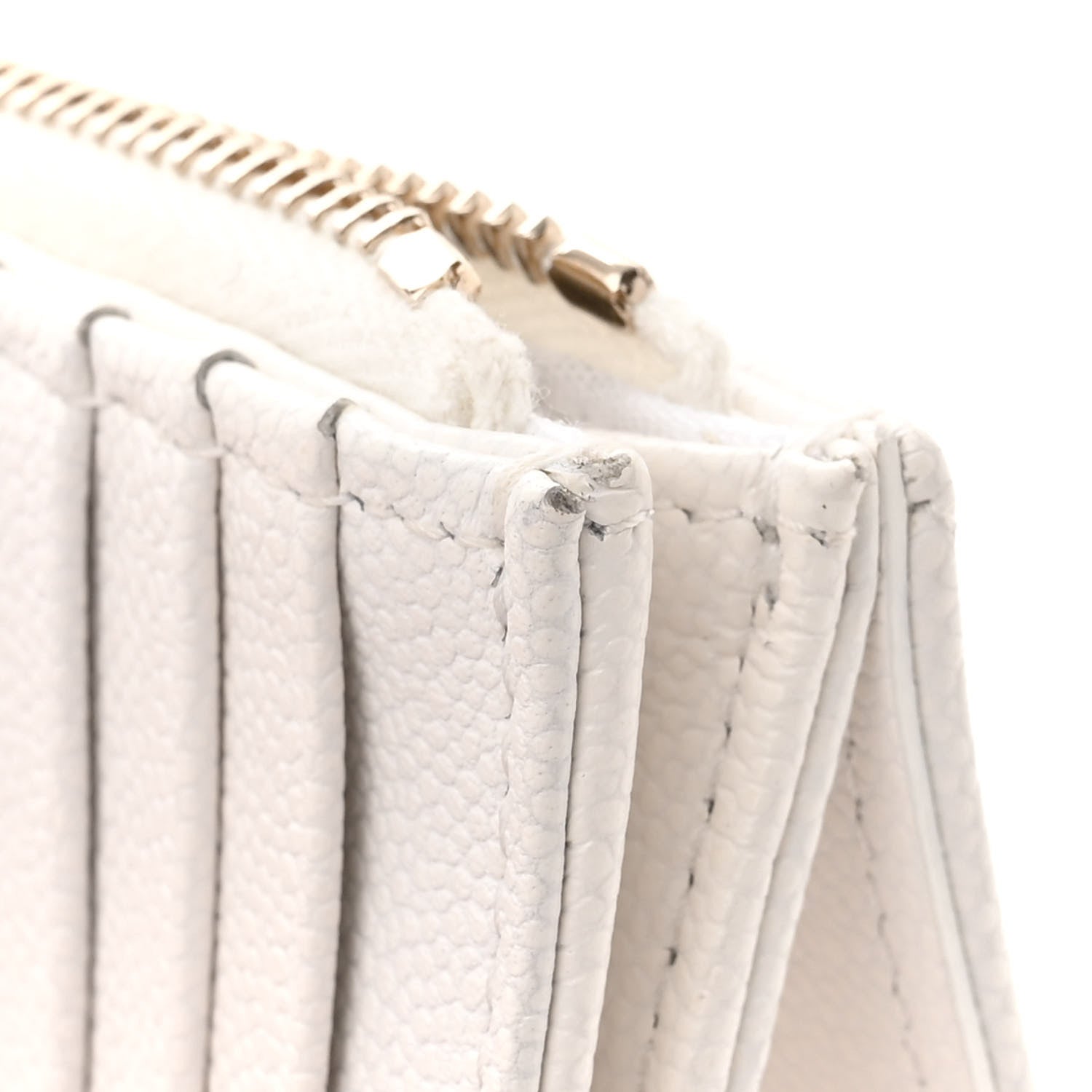 Chanel Caviar Quilted Flap Zip Card Holder White 9 of 10