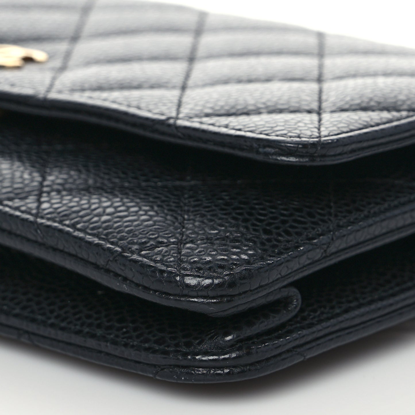Caviar Quilted Wallet On Chain WOC Black