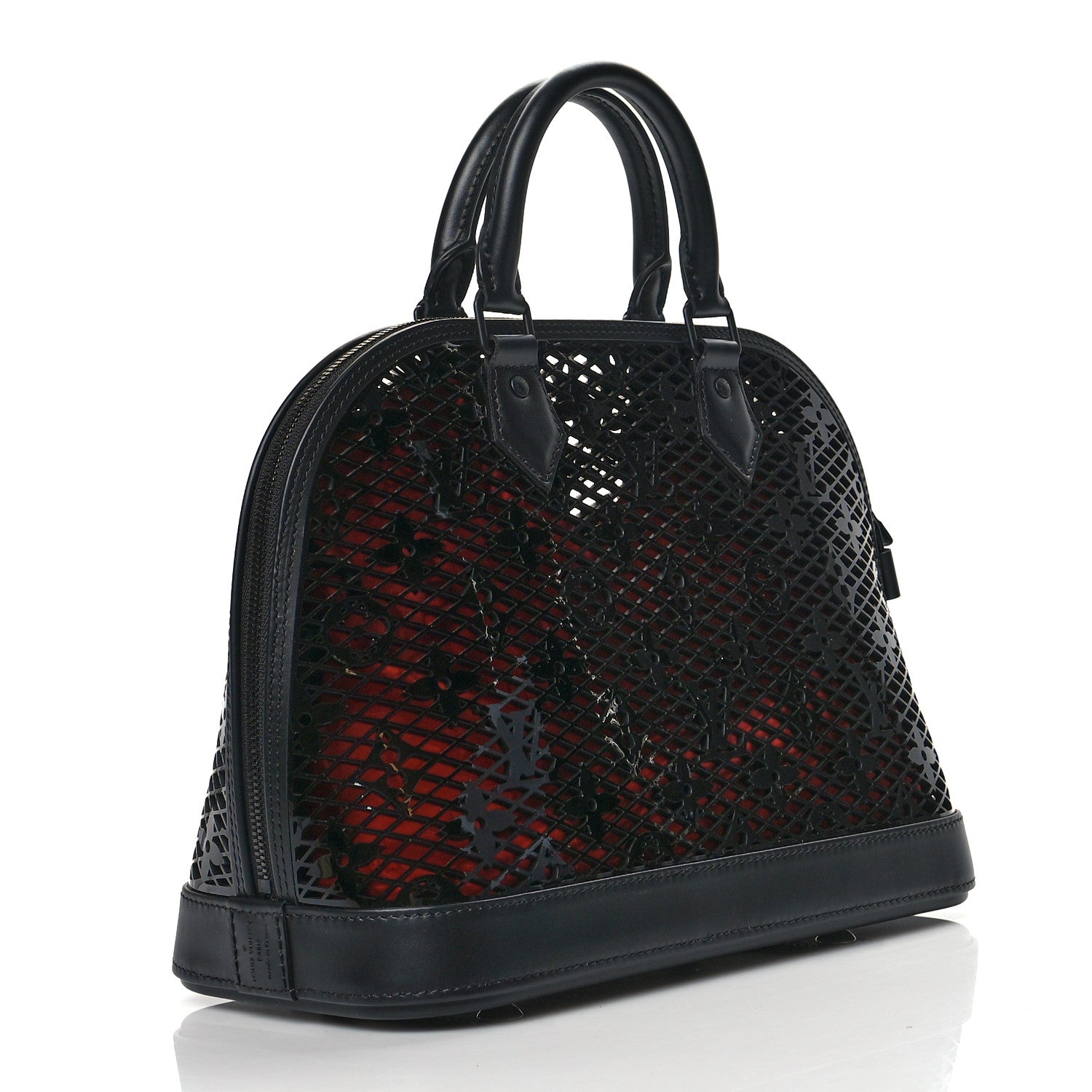 Louis Vuitton Patent Calfskin Laced Monogram Alma PM Black 3 of 10