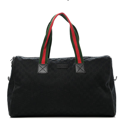 Gucci GG Monogram Web Large Collapsible Carry On Duffle Bag Black 1 of 9