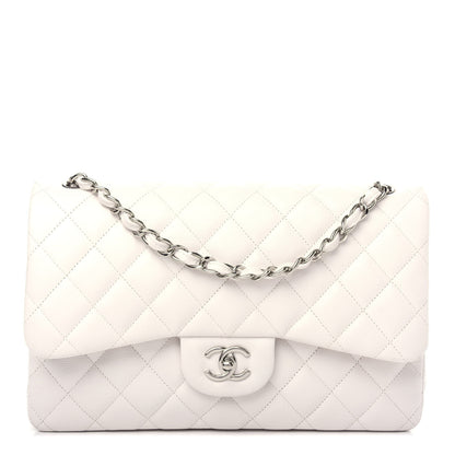 Chanel Caviar Quilted Jumbo Double Flap White 1 of 10