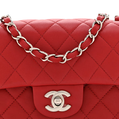 Chanel Lambskin Quilted Mini Rectangular Flap Dark Red 9 of 11