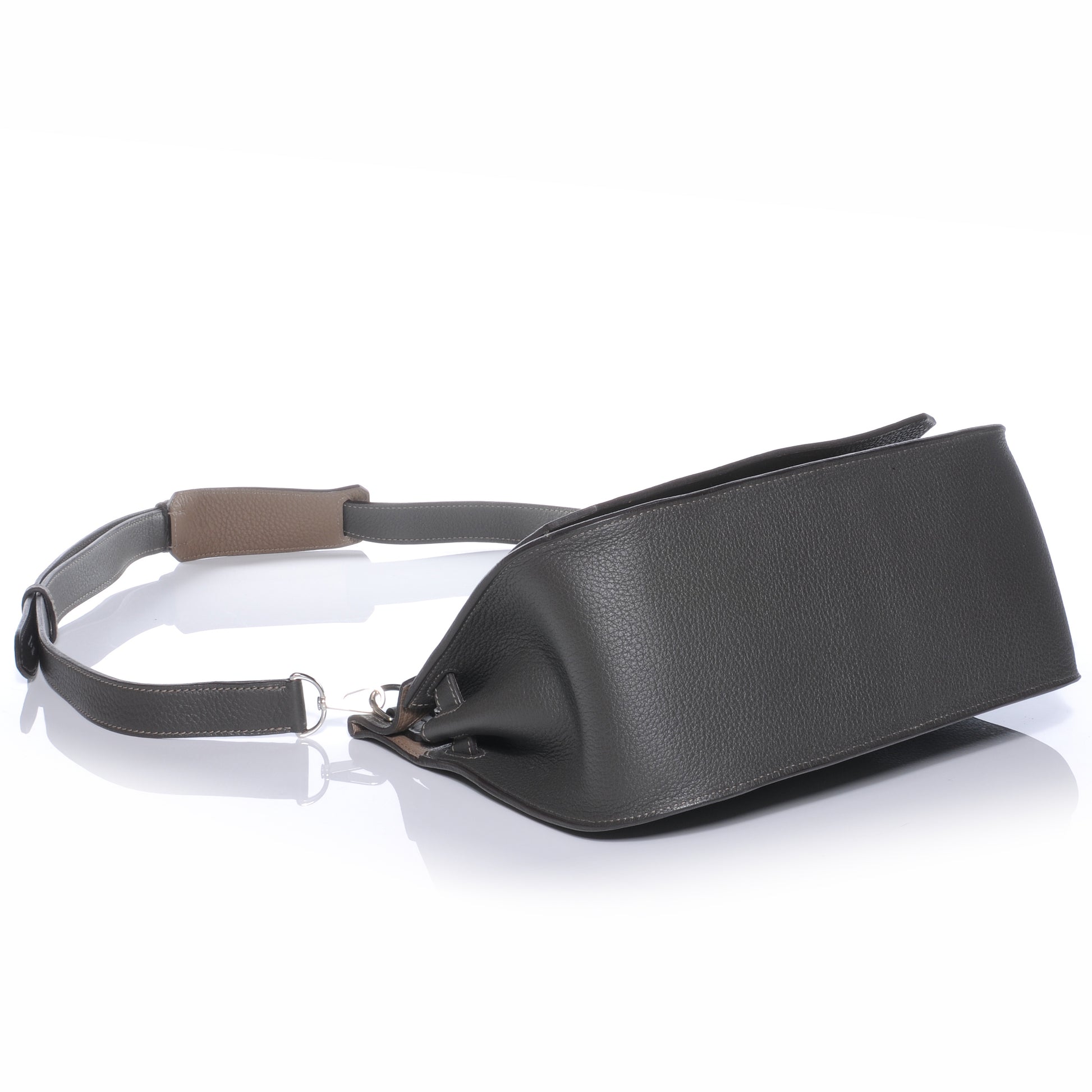 Hermes Taurillon Clemence Eclat Jypsiere 28 Etain and Etoupe 4 of 7