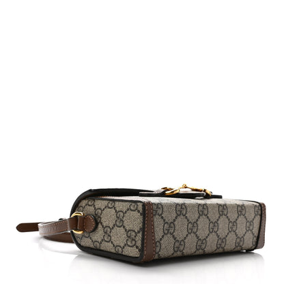Gucci GG Supreme Monogram Mini Horsebit 1955 Shoulder Bag Beige Brown Sugar 4 of 10