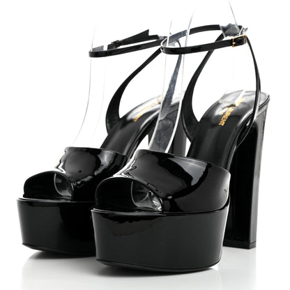 Saint Laurent Patent Jodie 95 Platform Sandals 41 Black 3 of 9