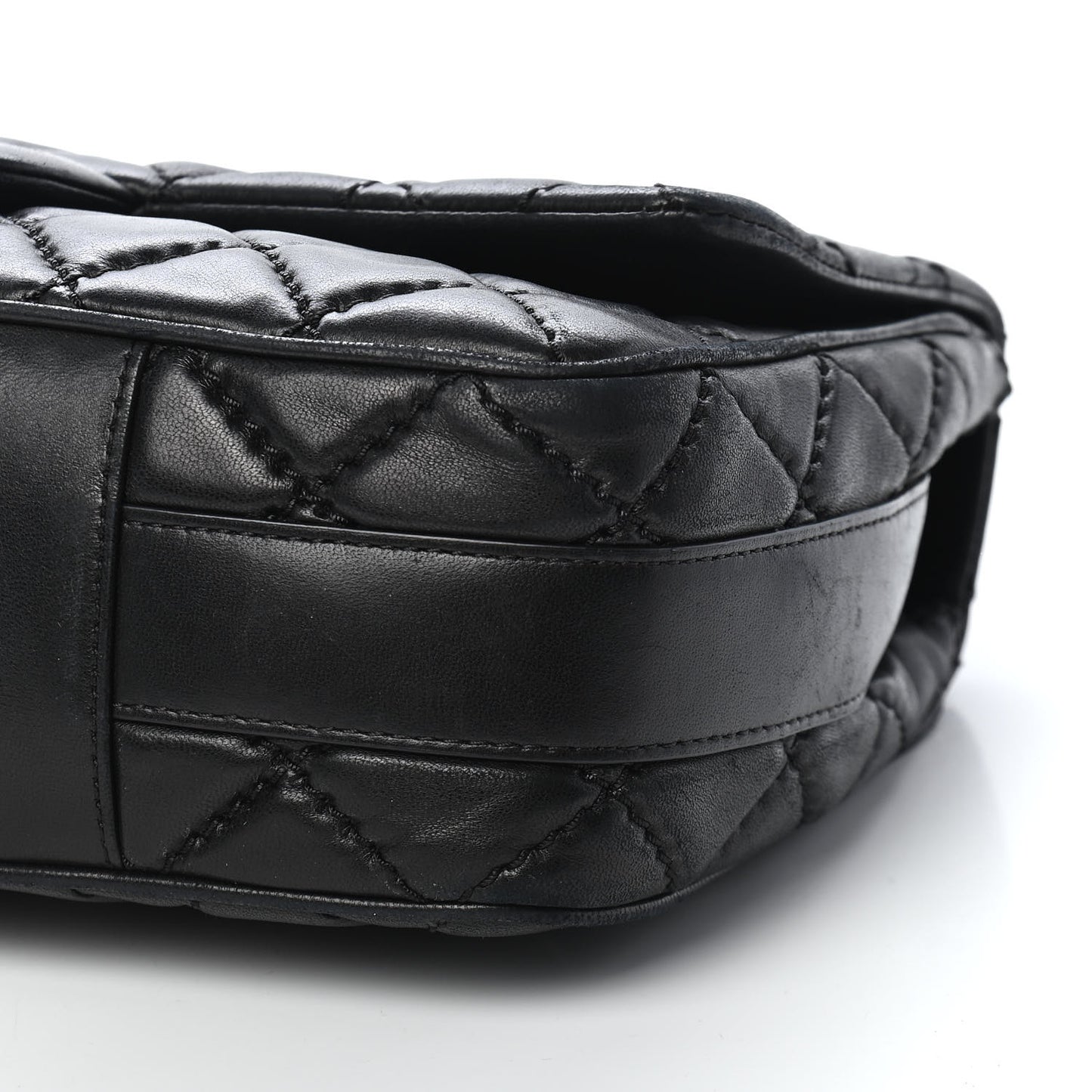 Lambskin Quilted Jumbo Easy Carry Flap Black