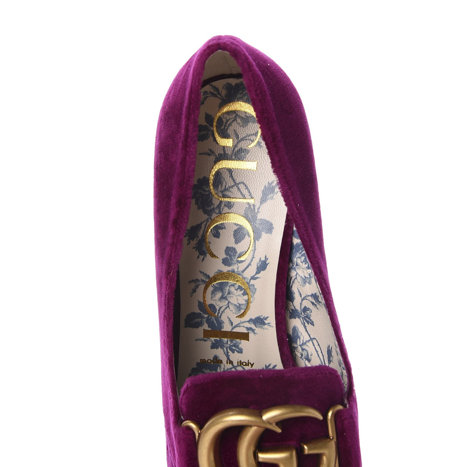 Gucci Softy Velvet GG Victoire 55mm Loafer Pumps 37.5 Fucsia 6 of 9