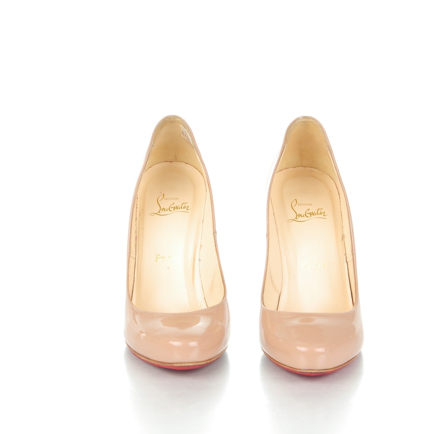 Christian Louboutin Patent Elisa 100 Pumps 38.5 Nude 2 of 10