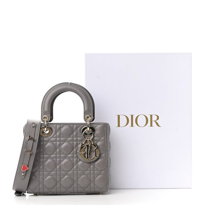 Christian Dior Lambskin Cannage Small My ABCDior Lady Dior Grey 10 of 10