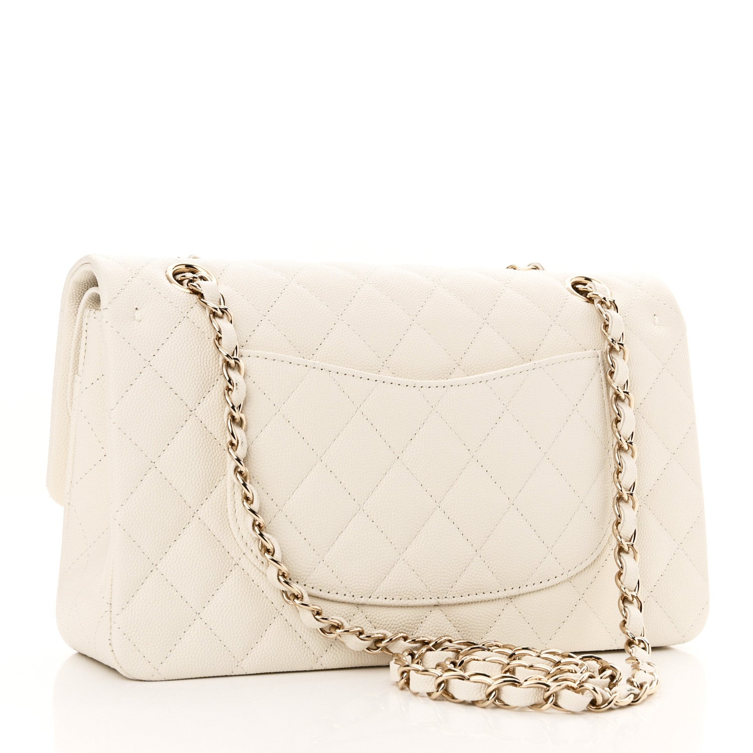 Chanel Caviar Quilted Medium Double Flap White 3 of 11