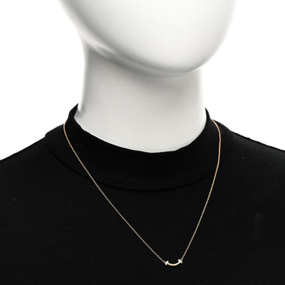 Tiffany 18K Yellow Gold Mini T Smile Pendant Necklace 2 of 5