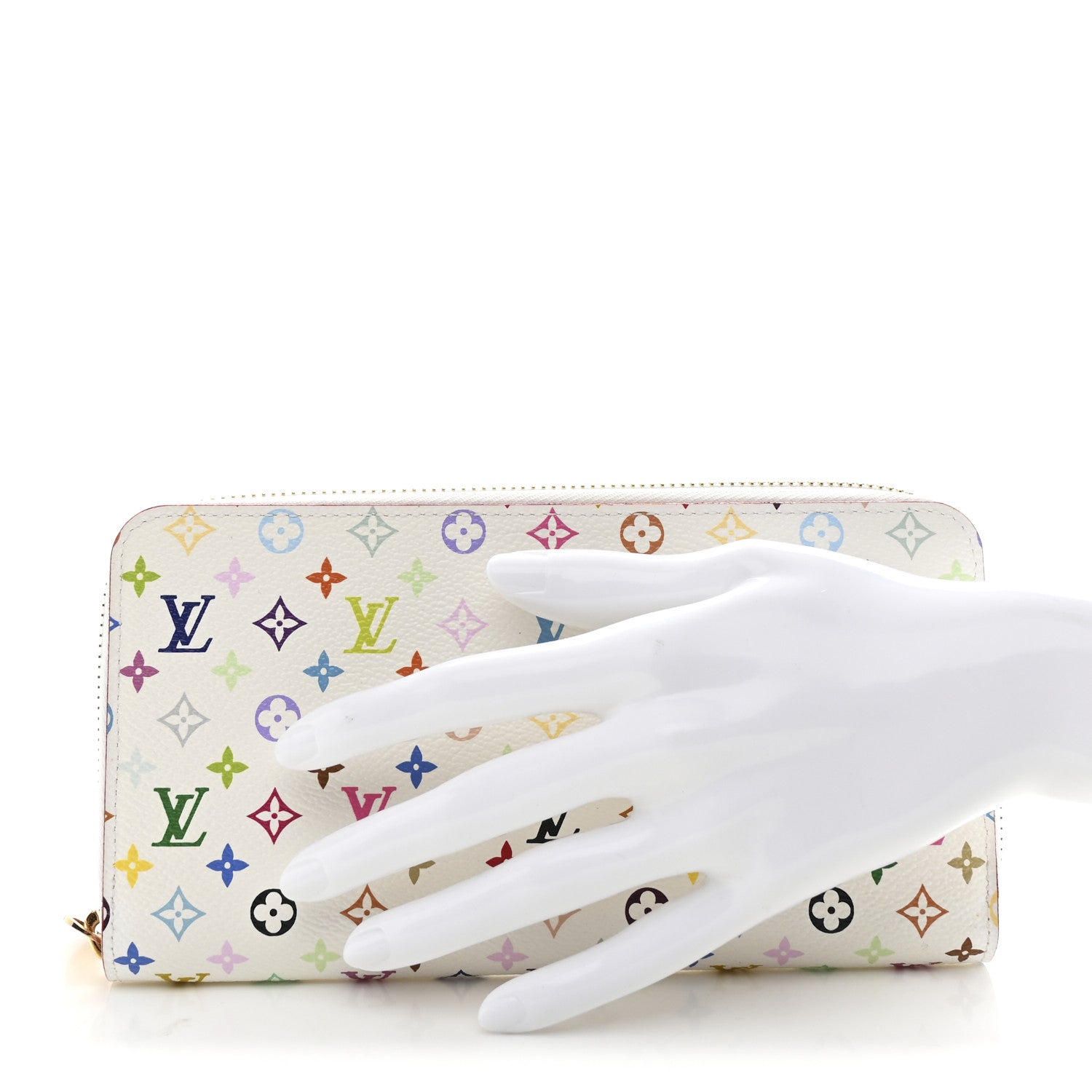 Louis Vuitton Monogram Multicolor Zippy Wallet White Litchi 2 of 9