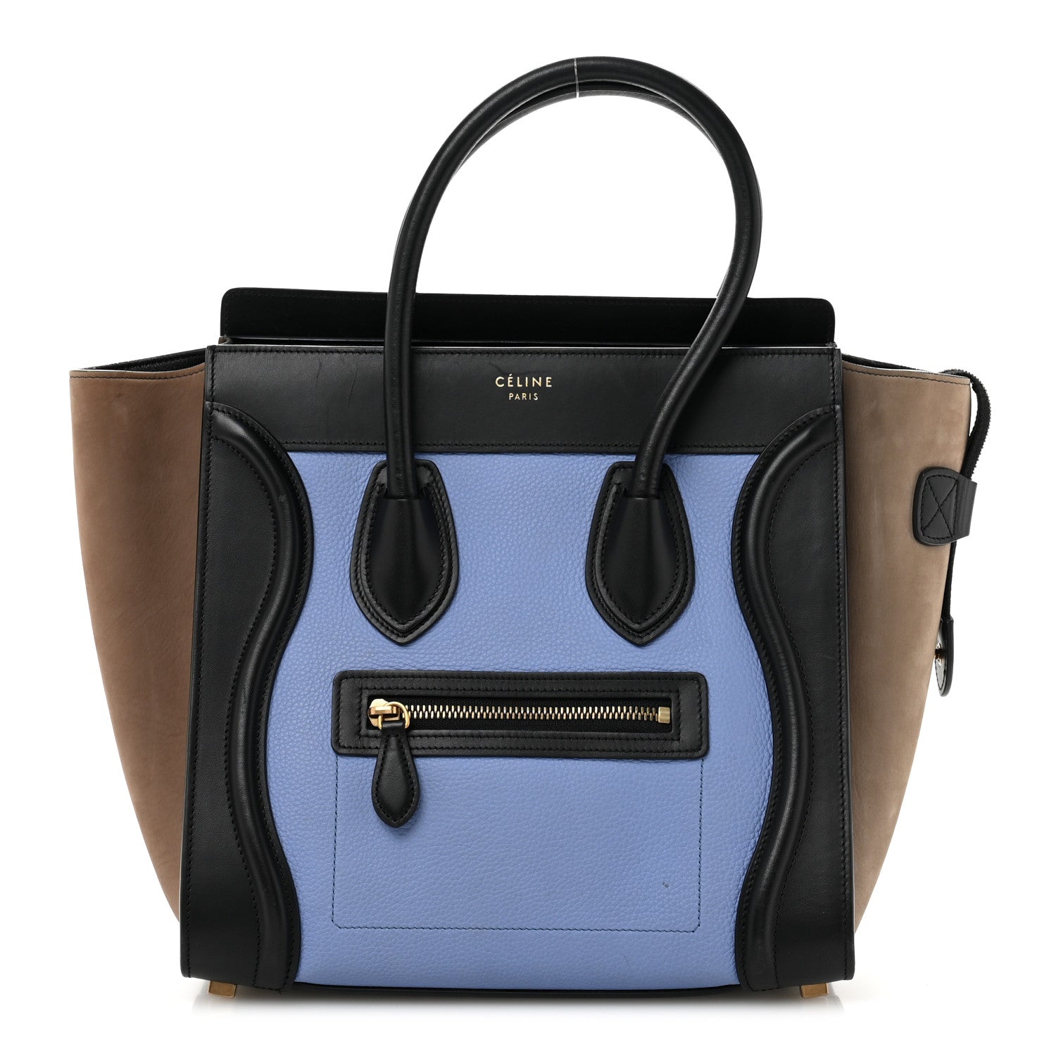 Celine Baby Grained Calfskin Nubuck Micro Tri-Color Luggage Porcelain 1 of 12