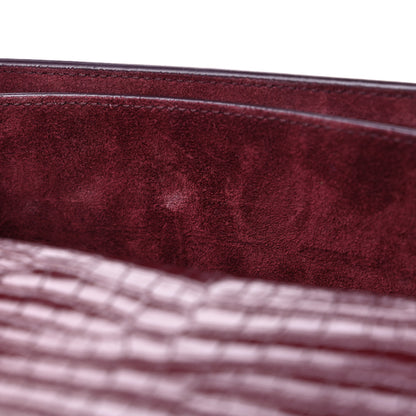 Saint Laurent Calfskin Crocodile Embossed Medium Monogram Sunset Rouge Legion 10 of 13