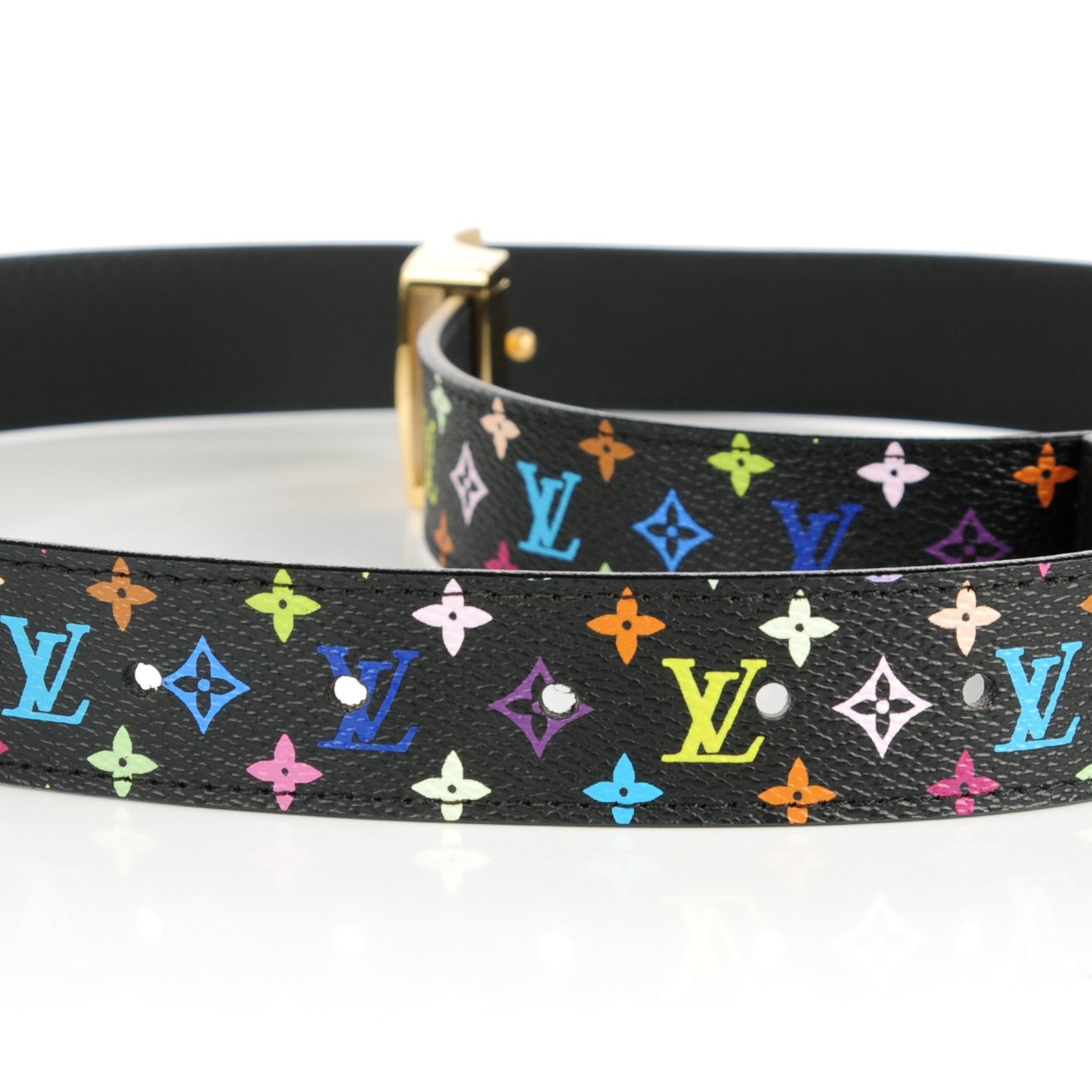 Louis Vuitton Monogram Multicolor LV Cut Reversible Belt 90 36 Black 4 of 6