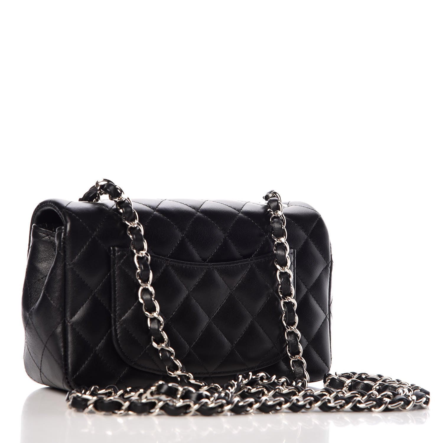 Chanel Lambskin Quilted Mini Rectangular Flap Black 3 of 10