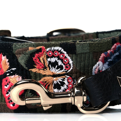 Valentino Garavani Canvas Camo Butterfly Embroidered Guitar Strap Multicolor 2 of 5