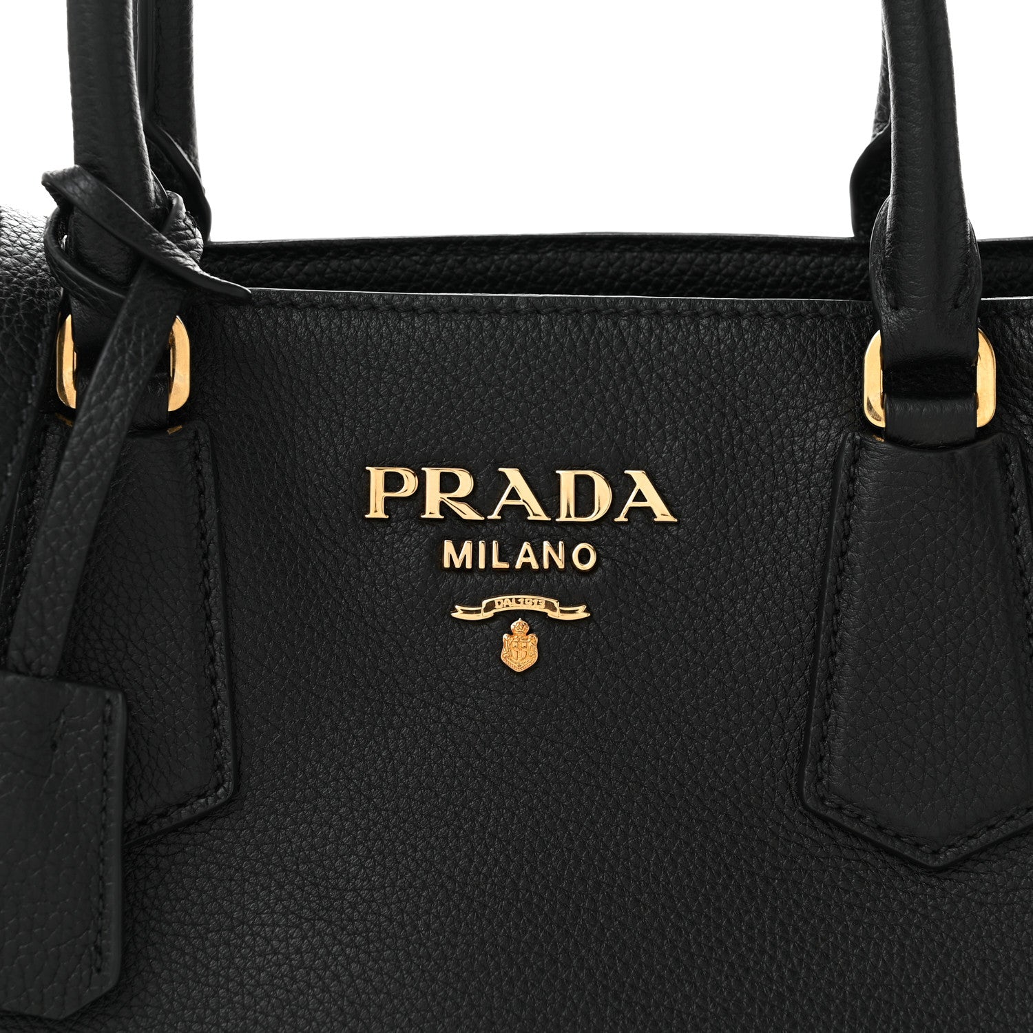 Prada Vitello Phenix Shoulder Bag Black 7 of 9
