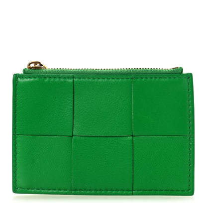 Bottega Veneta Nappa Intreccio Cassette Zipped Card Case Parakeet 1 of 7