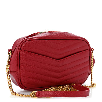 Saint Laurent Grain De Poudre Matelasse Monogram Mini Lou Camera Bag Opyum Red 3 of 12