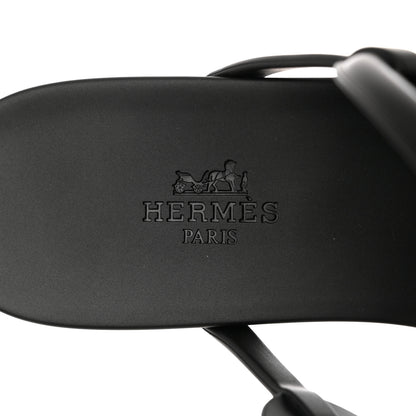 Hermes Rubber Womens Egerie Sandals 38 Black 7 of 9