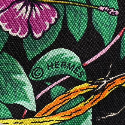 Hermes Silk Jungle Love Love Twilly Black Vert Rose Vif 4 of 4
