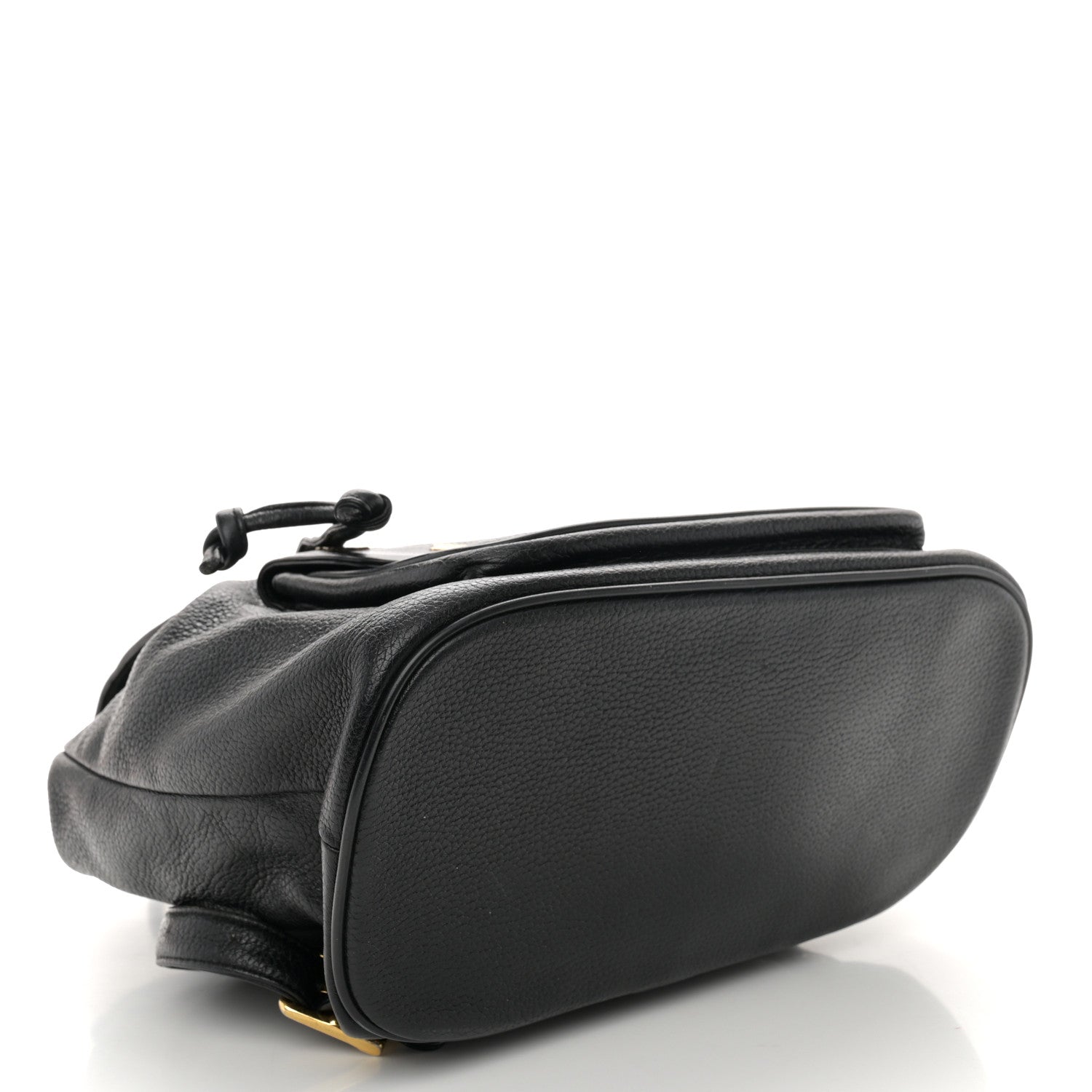 MCM Grained Calfskin Studded Drawstring Backpack Black 4 of 9