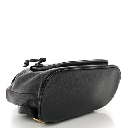 MCM Grained Calfskin Studded Drawstring Backpack Black 4 of 9