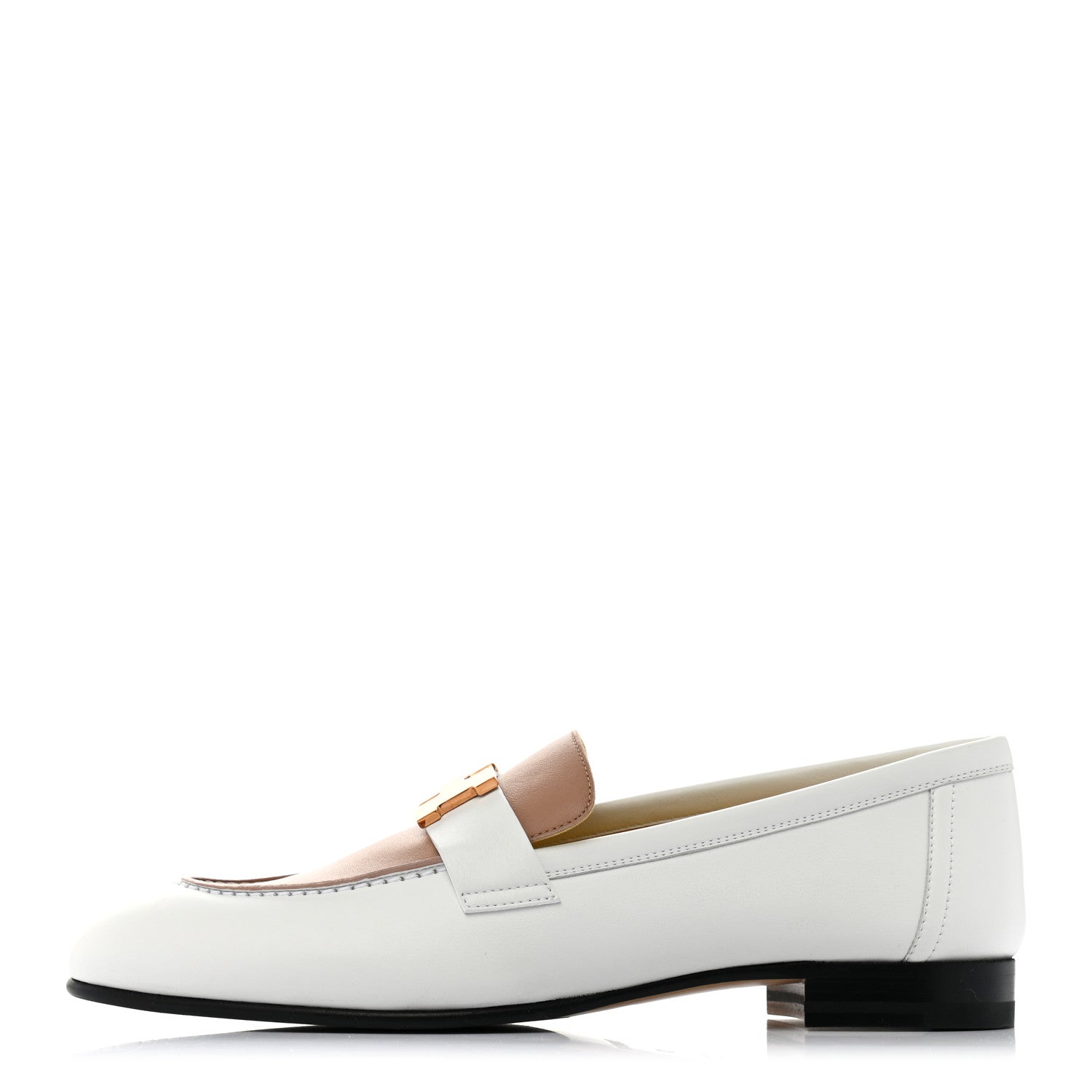 Hermes Calfskin Womens Paris Loafers 37 White Bois De Santal 1 of 10