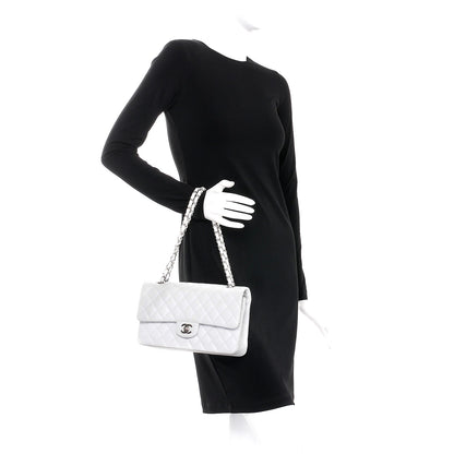 Chanel Caviar Quilted Medium Double Flap White 2 of 7