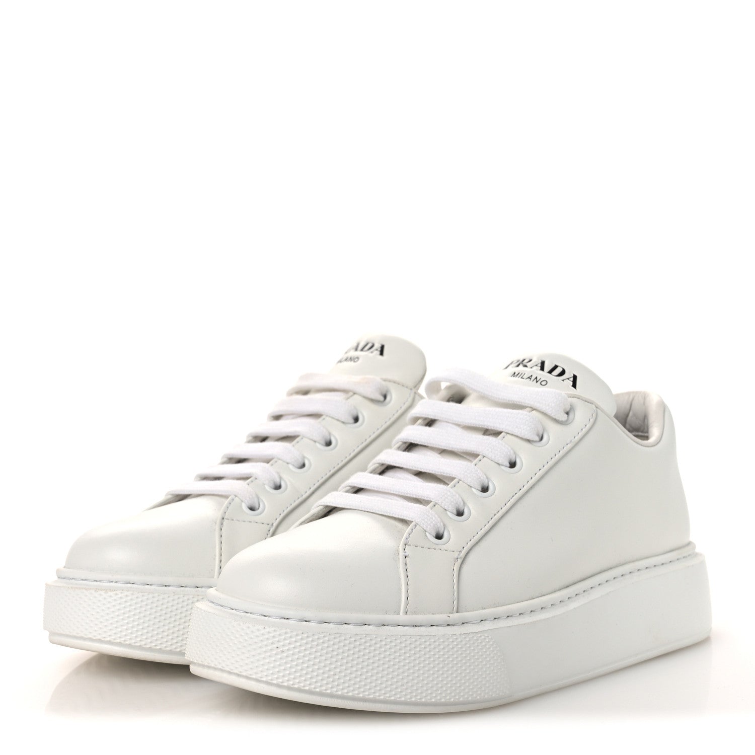 Prada Vitello Soft Logo Womens Low Top Sneakers 36 White 4 of 11