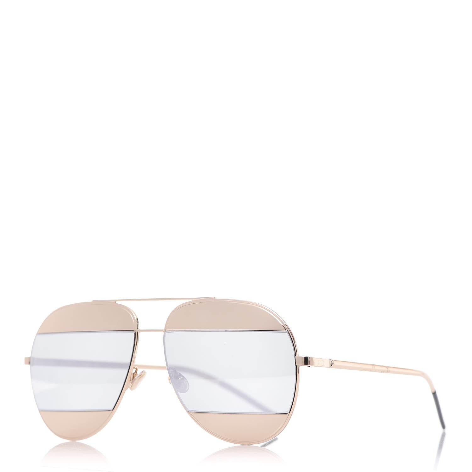 Christian Dior Split 1 Aviator Sunglasses Gold Silver 1 of 7