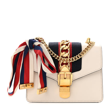 Gucci Calfskin Mini Sylvie Chain Shoulder Bag White 1 of 14