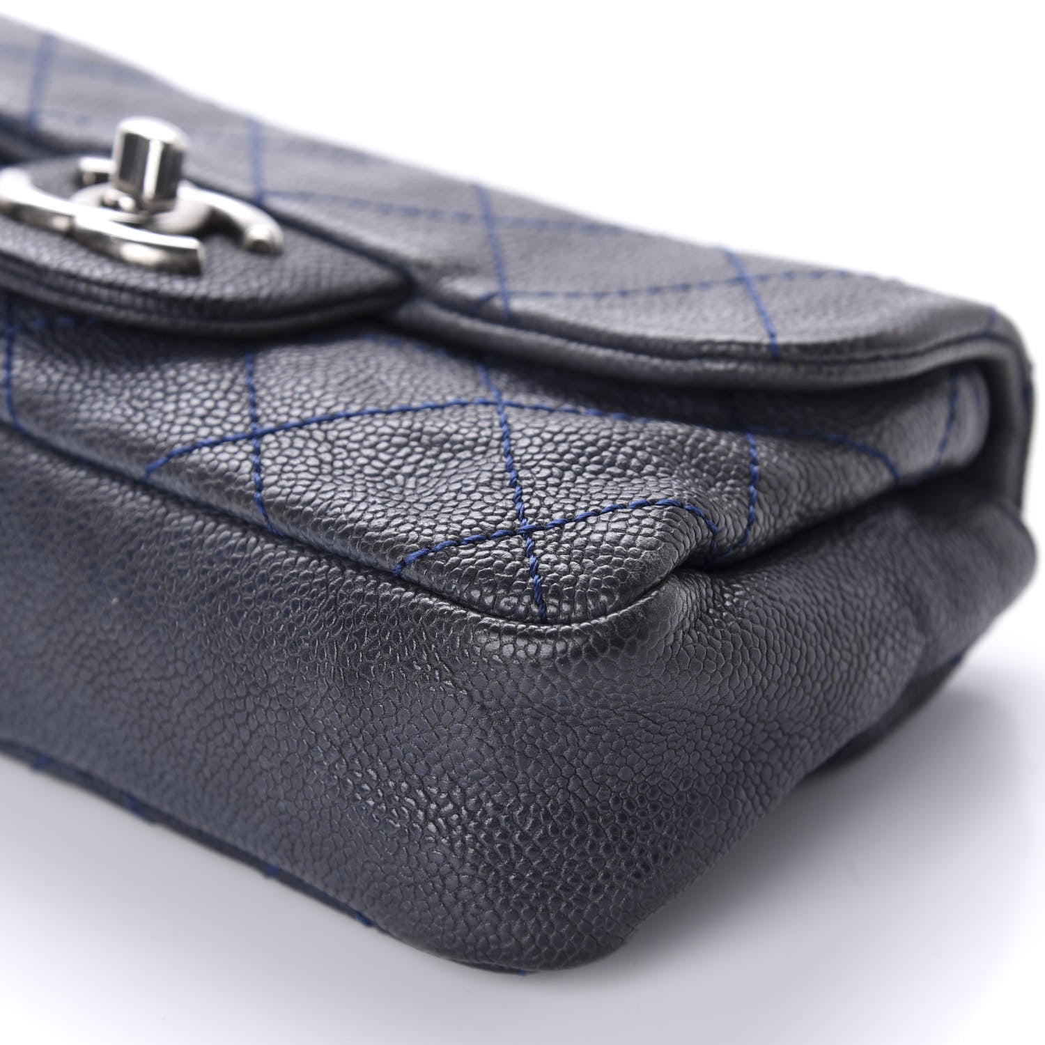 Chanel Caviar Quilted Mini Simply CC Flap Blue 7 of 11