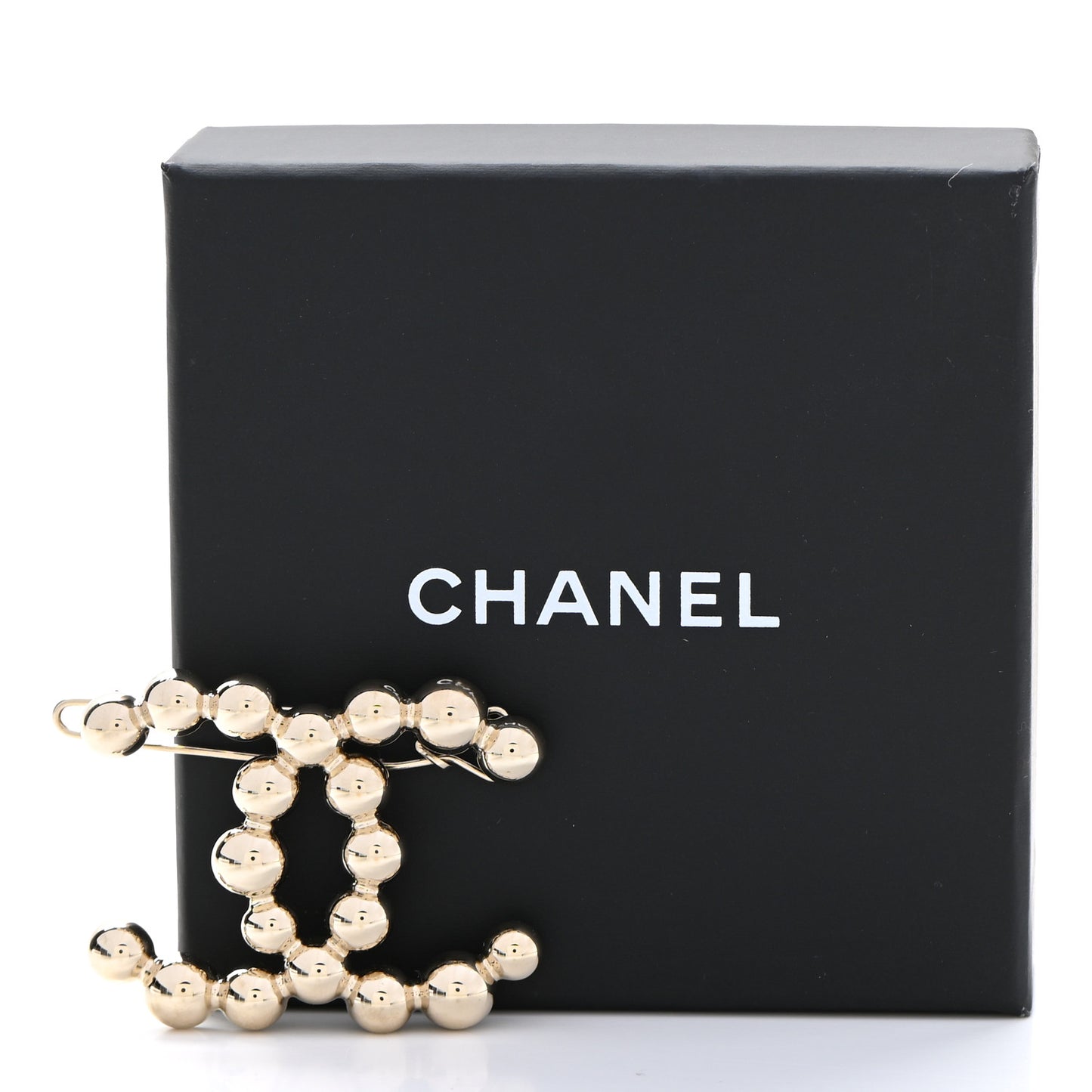 Metal Beaded CC Hair Clip Gold