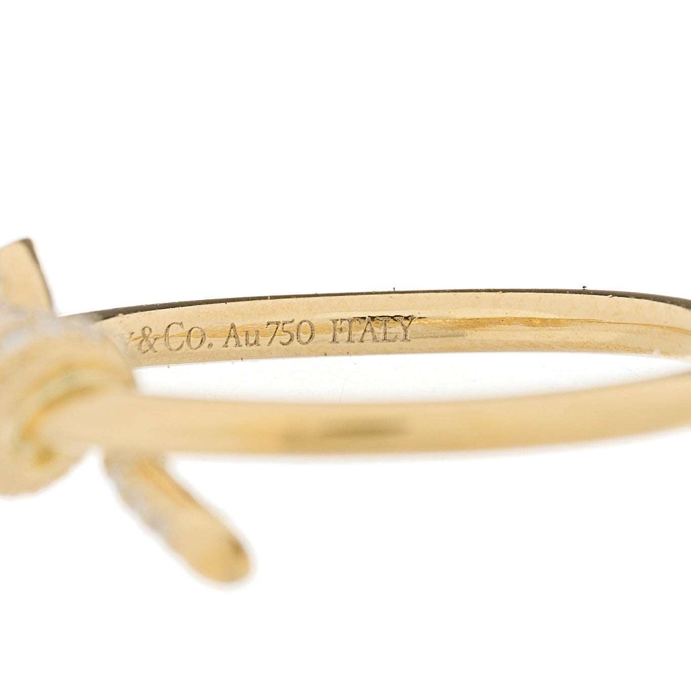 Tiffany 18K Yellow Gold Diamond Small Knot Ring 52 6 4 of 5