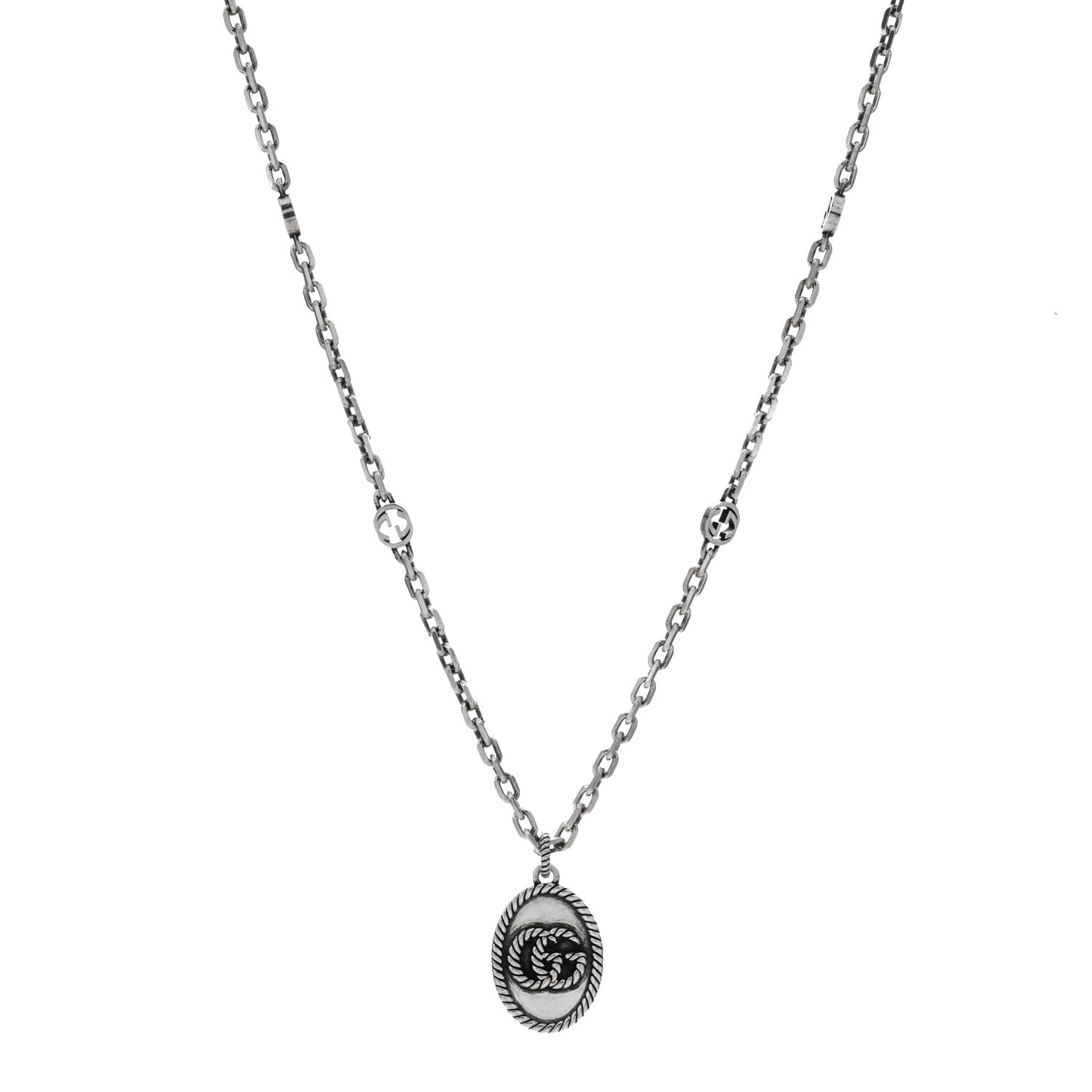 Sterling Silver Double G Pendant Necklace