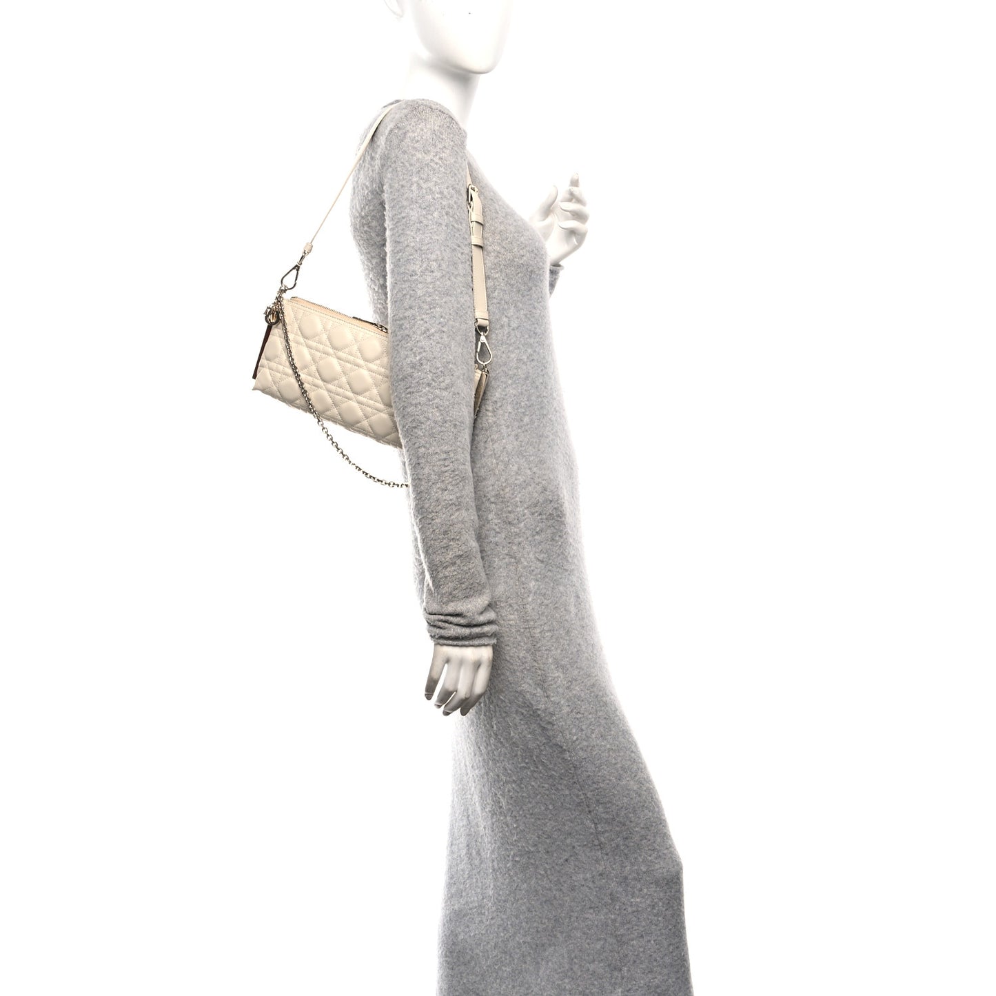Lambskin Cannage Dior Club Bag  Dusty Ivory