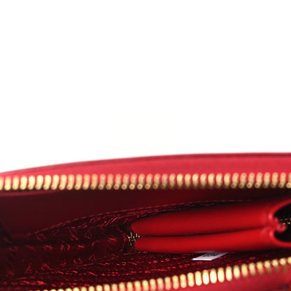 Prada Spazzolato Mini Triangle Chain Crossbody Pouch Cherry 6 of 12