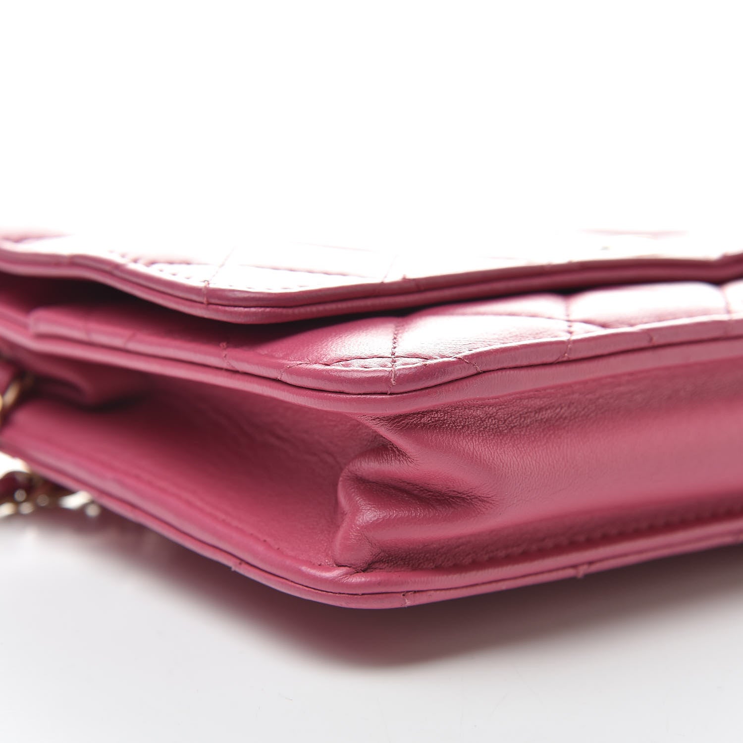 Chanel Lambskin Quilted Wallet On Chain WOC Pink 10 of 14