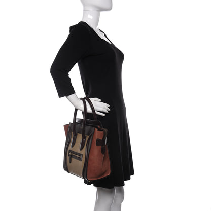 Celine Smooth Calfskin Suede Micro Tri-Color Luggage Beige 2 of 9
