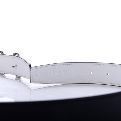 Hermes Epsom Tonight Belt 95 Bleu Obscur White 3 of 5