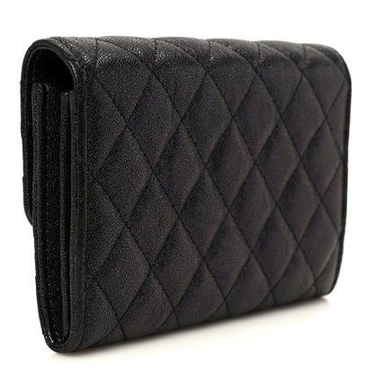 Chanel Iridescent Caviar Quilted Medium Flap Wallet Black 3 of 10