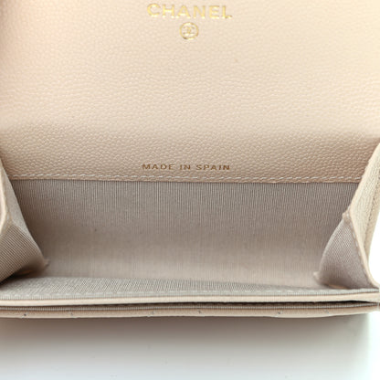 Chanel Caviar Pearl Quilted Coco Candy Flap Card Holder Beige 5 of 8