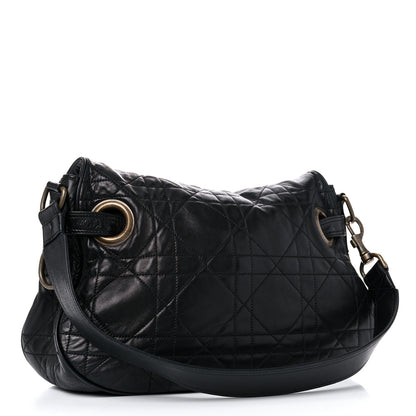 Christian Dior Lambskin Cannage Flap Messenger Bag Black 2 of 19