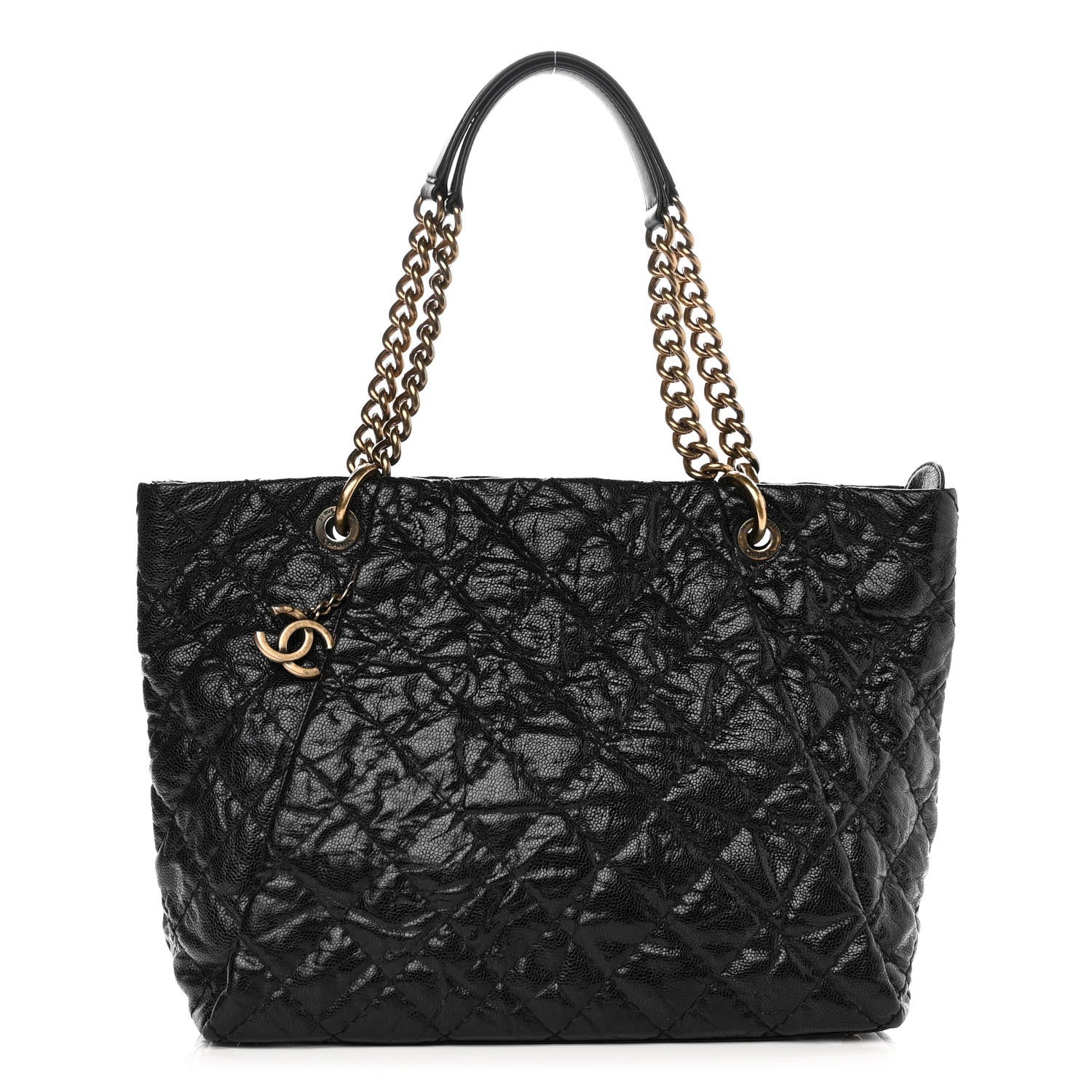 Chanel Glazed Caviar Coco Pleats Tote Black 1 of 9