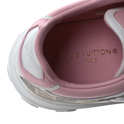Louis Vuitton Monogram Embossed Calfskin Damier Azur Time Out Sneakers 36 Rose Clair Pink 9 of 13