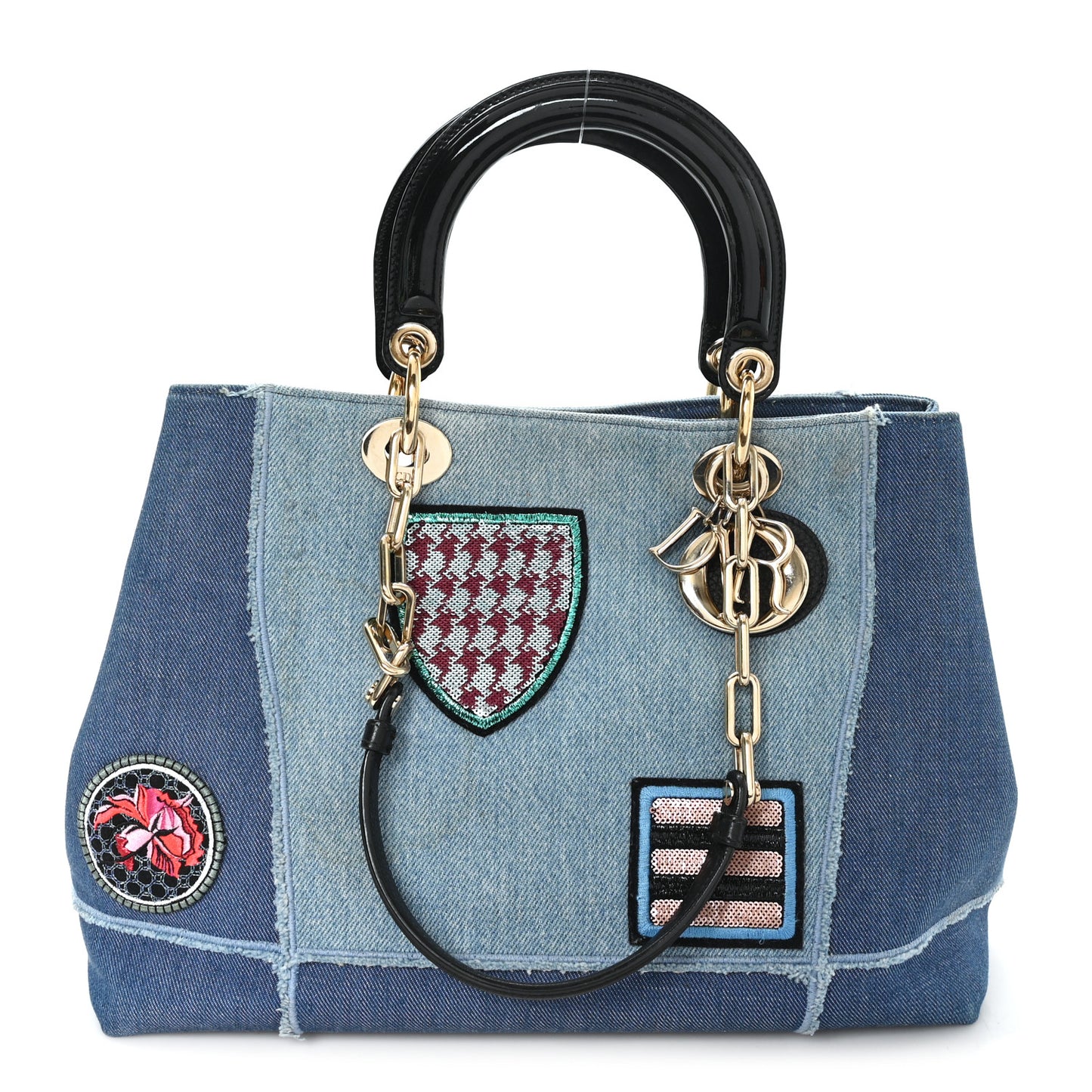 Denim Dior D Light Tote Blue