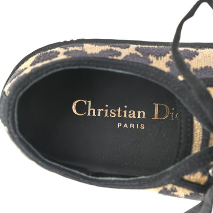 Christian Dior Cotton Mizza Embroidered Walk'N'Dior Low Top Sneakers 37.5 Natural Black 6 of 8